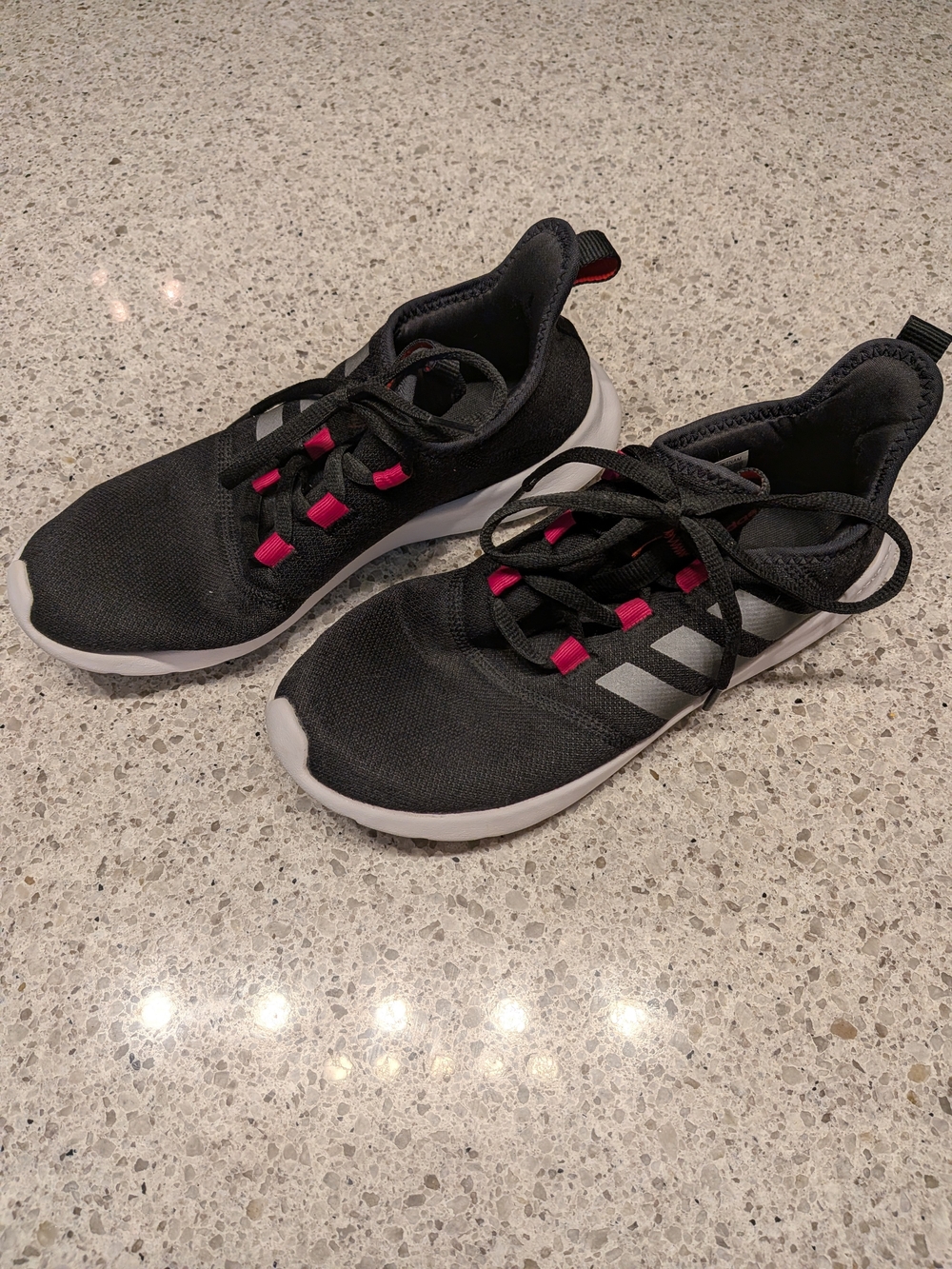 adidas Kids Black and Pink Sneakers